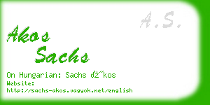 akos sachs business card